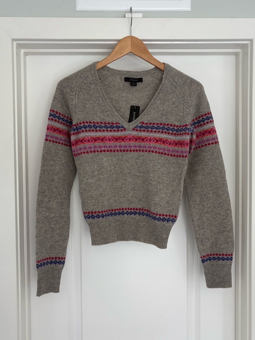 NWT Express 100% Lambs Wool Nordic Sweater S